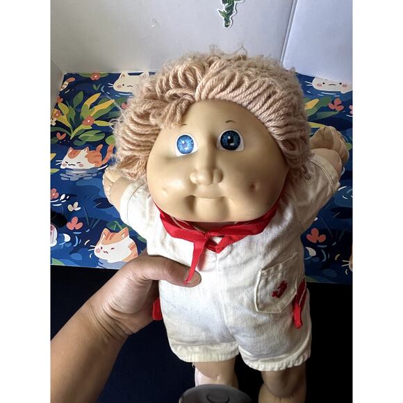 Vintage 1982 Cabbage Patch Kid Doll White Red Sailer Outfit Plush Stuffed - Picture 6 of 12
